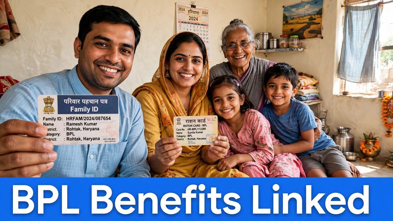 Haryana BPL family learning which benefits are linked to their Family ID