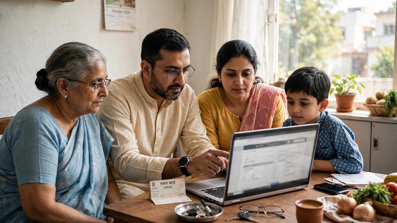 Haryana family checking ration card status on EPDS portal using Family ID