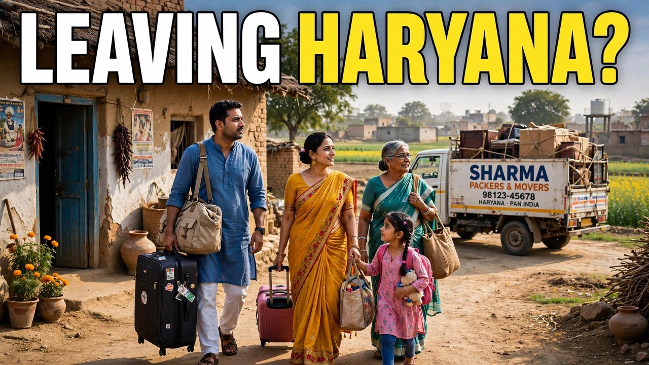 Family leaving Haryana home with luggage - Family ID after leaving Haryana deactivation
