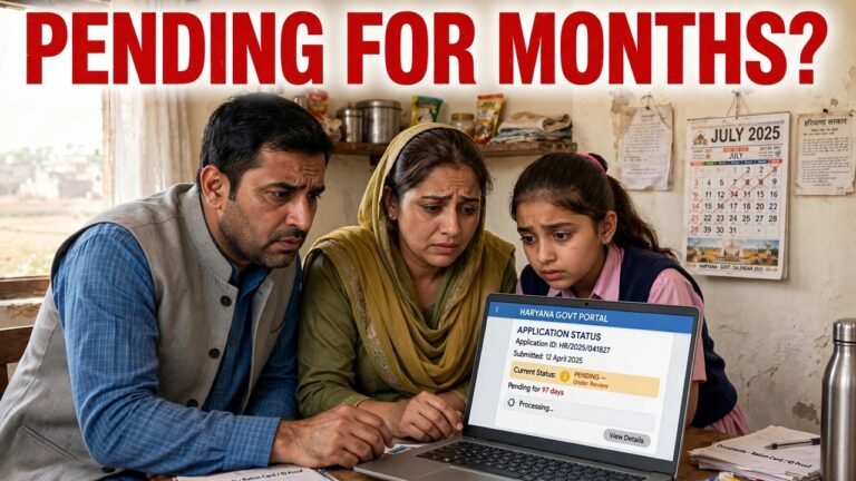 Haryana family waiting for a pending Family ID application and checking its status on the official portal
