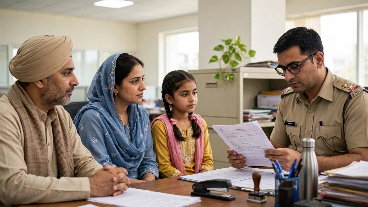 Official reviewing a Family ID income correction request for a Haryana family