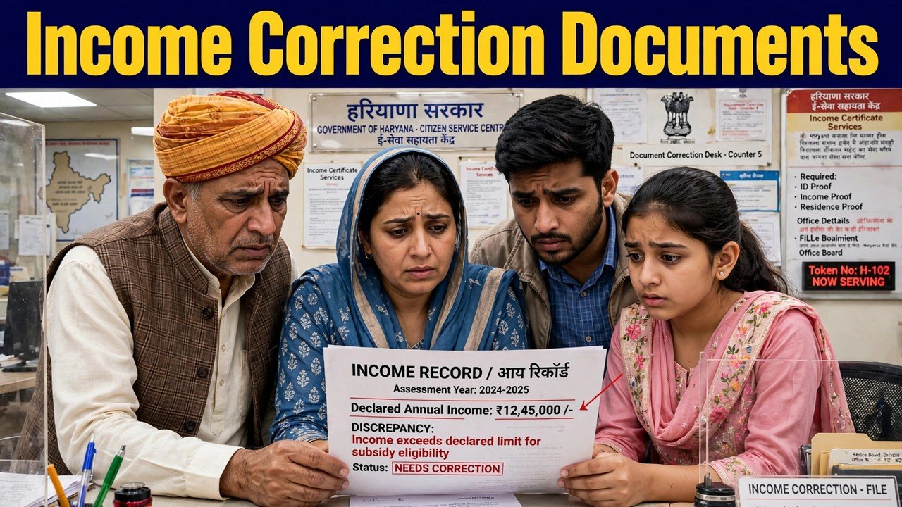 Haryana family concerned about income above Rs 1.80 lakh showing in Family ID and preparing correction documents
