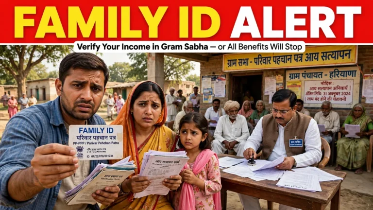 Family ID income verification in Gram Sabha Haryana PPP benefits stop