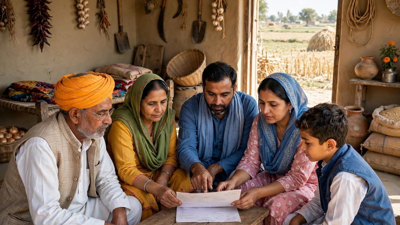 Haryana family reviewing a member's occupation detail in the Family ID record before correction