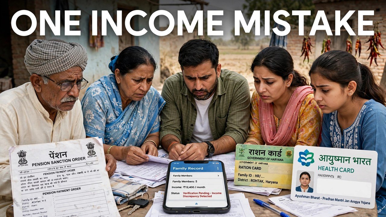 Haryana family worried about one wrong income in Family ID affecting pension, ration and health benefits together