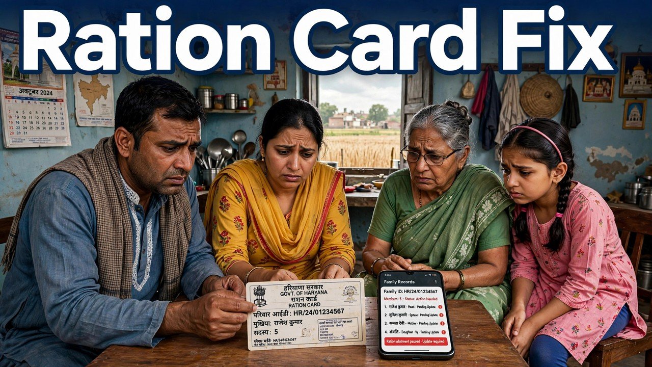 Haryana family worried about ration card affected by wrong income shown in Family ID