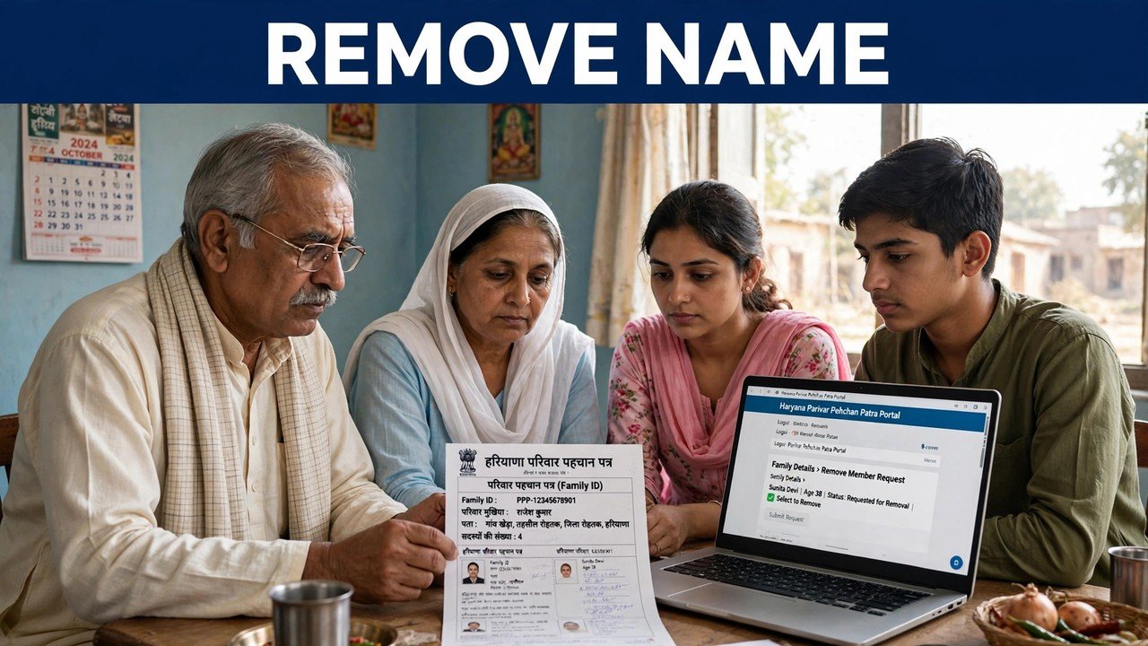 Haryana family quietly updating their Family ID after the death of a member on the official PPP portal