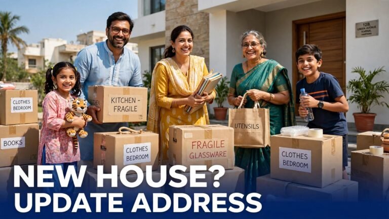 Haryana family shifting house and updating their new address in Family ID on the official PPP portal