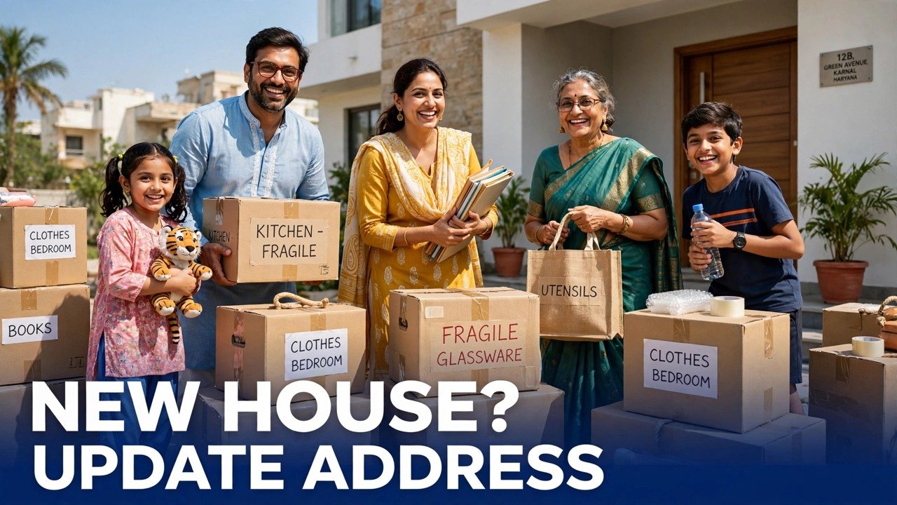 Haryana family shifting house and updating their new address in Family ID on the official PPP portal