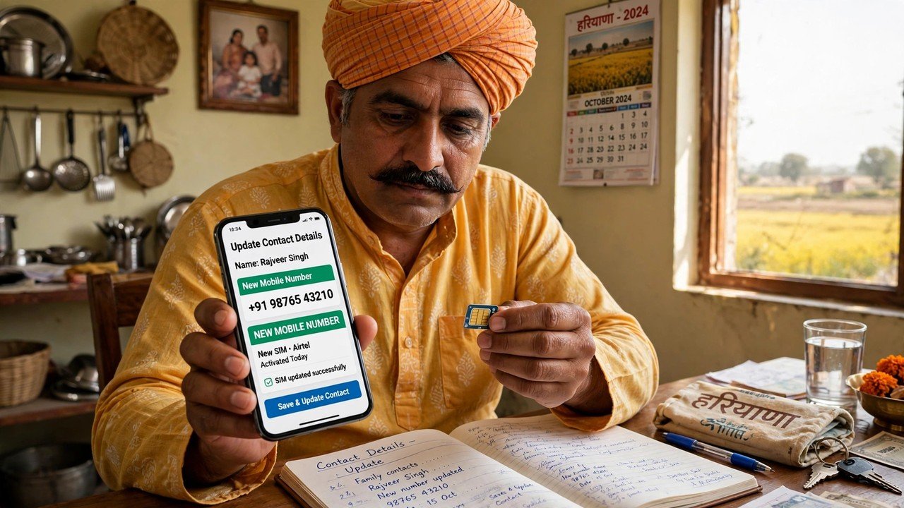 Haryana Head of Family updating a changed mobile number in Family ID on the official PPP portal
